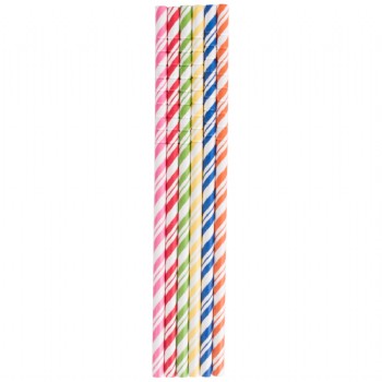 EaMaSy Party  0.25''X7.75''  Jumbo Flexible Assorted Paper Straws