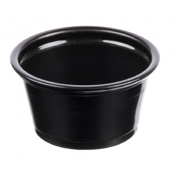 EaMaSy Party  0.75 oz.   Black Plastic Souffle Cup /Portion Cup