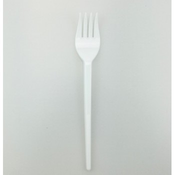 EaMaSy Party   Medium Weight White Plastic Fork