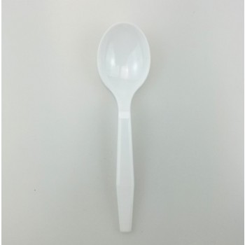 EaMaSy Party  Medium Weight White Plastic Soup Spoon