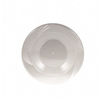 EASY PARTY 5 OZ  Upscale Plastic Clear Salad Bowl Accented With a Swirled Fan Pattern
